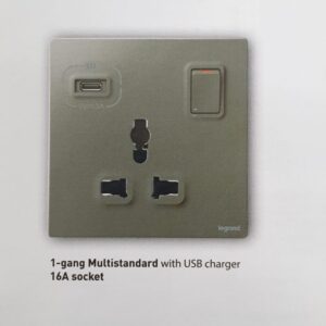 Ổ cắm đơn đa năng có công tắc + USB type C Mallia Senses